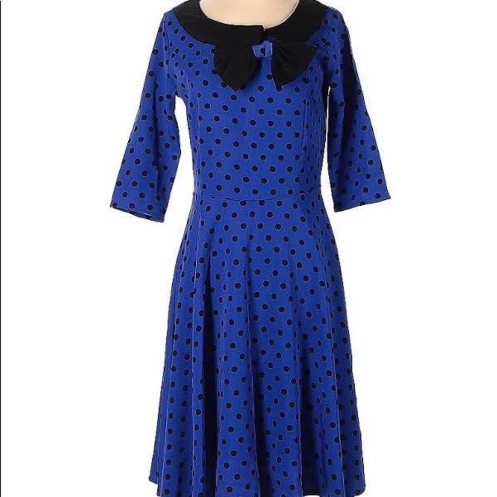 Lindy Bop Blue Polka Dot Dress